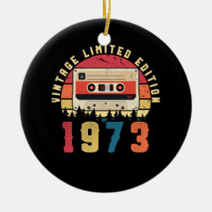 Décoration En Céramique Bande-cassette d'anniversaire vintage de 1973