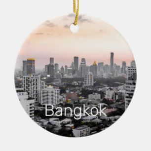 Décoration En Céramique Bangkok Skyline Sunset Panorama BKK Thaïlande