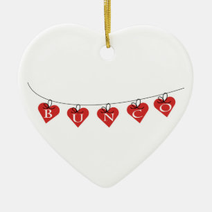 Décoration En Céramique Bannière de coeur de Bunco