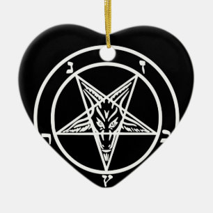 Décoration En Céramique Baphomet Pentagramme inversé Chèvre Logo satanique