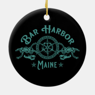 DÉCORATION EN CÉRAMIQUE BAR HARBOR MAINE KEEPSAKE SOUVENIR VACANCES