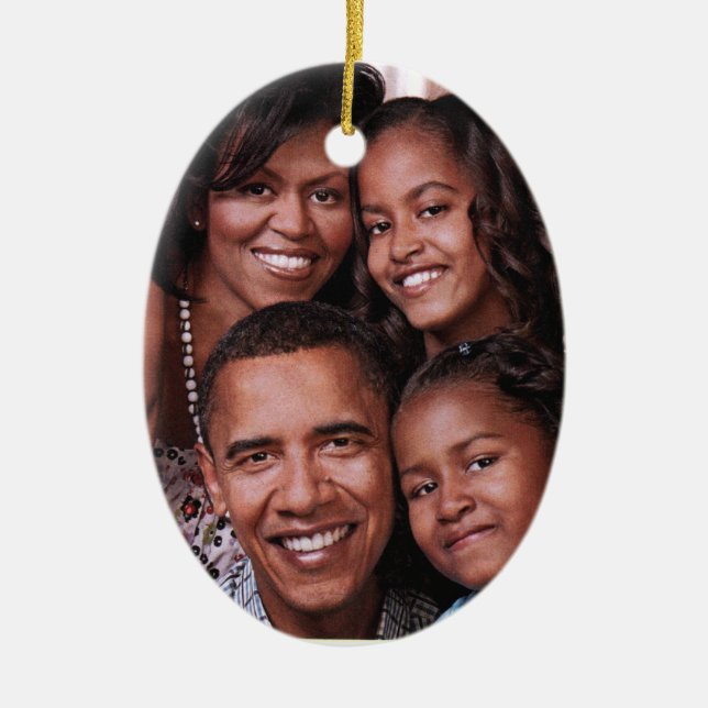 Décoration En Céramique Barack Obama et sa famille_ (Devant)