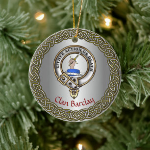 Décoration En Céramique Barclay Clan Badge/Tartan Thistle Personnalisé