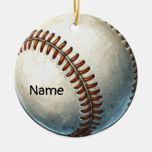 Décoration En Céramique Baseball avec nom sur la balle pour joueur