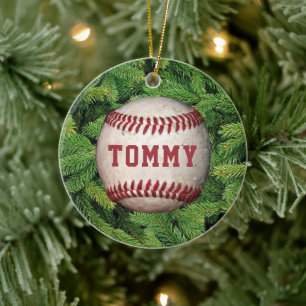 Décoration En Céramique Baseball en l'air, sur un arbre, personnalisé