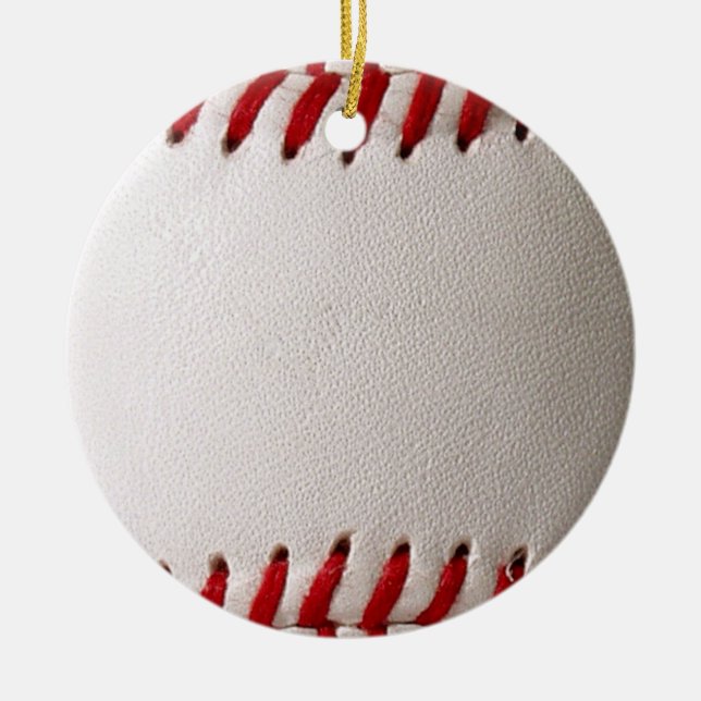 Décoration En Céramique Baseball et Softball Couture Rouge (Devant)