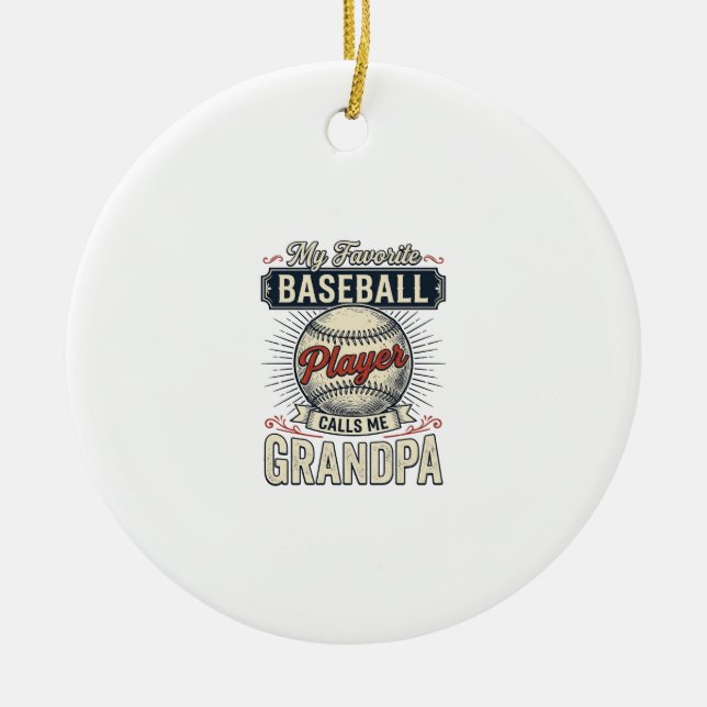 Décoration En Céramique Baseball Grandpa Vintage Engraving Shirt Design_1 (Devant)