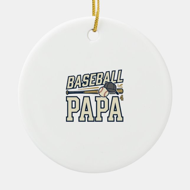 Décoration En Céramique Baseball Papa Vintage Gravure Design de T-shirt_1 (Devant)