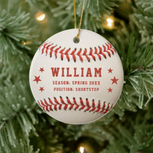 Décoration En Céramique Baseball Personnalisé Nom du Joueur Enfants Noël