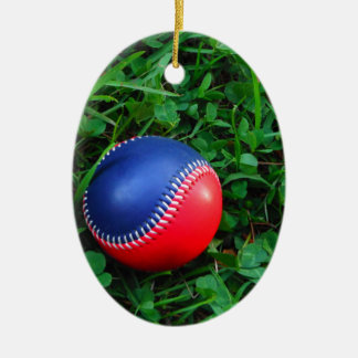 Décoration En Céramique Baseball Rouge et Bleu avec Stitch Blanc