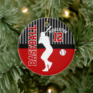 Décoration En Céramique Baseball ⚾ Sport - Rouge foncé