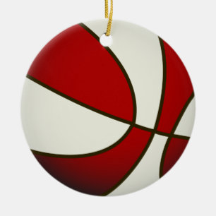 Décoration En Céramique Basket-ball - Blanc/Rouge