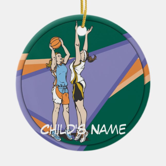 Décoration En Céramique Basket-ball de filles (Devant)