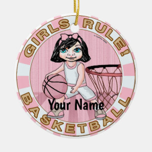 Décoration En Céramique Basket-ball Filles Rose
