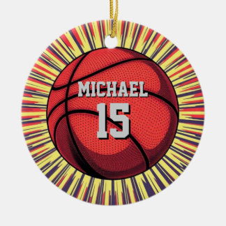 Décoration En Céramique Basket-ball Votre nom Pop Art
