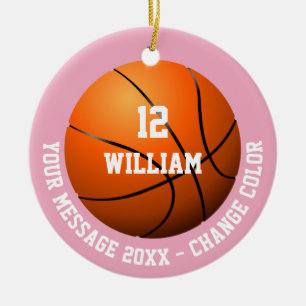 Décoration En Céramique Basketball personnalisé avec nom, numéro et messag