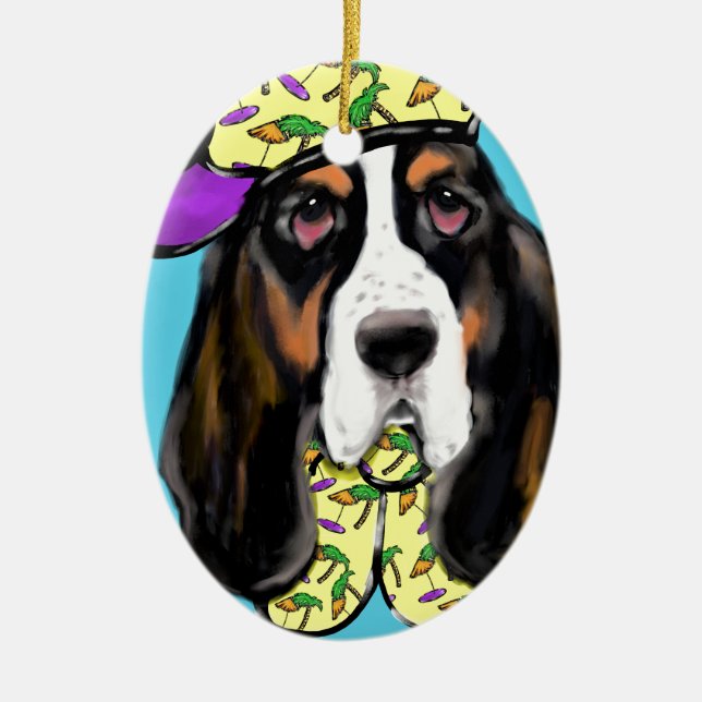 Décoration En Céramique Basset Hound (Devant)