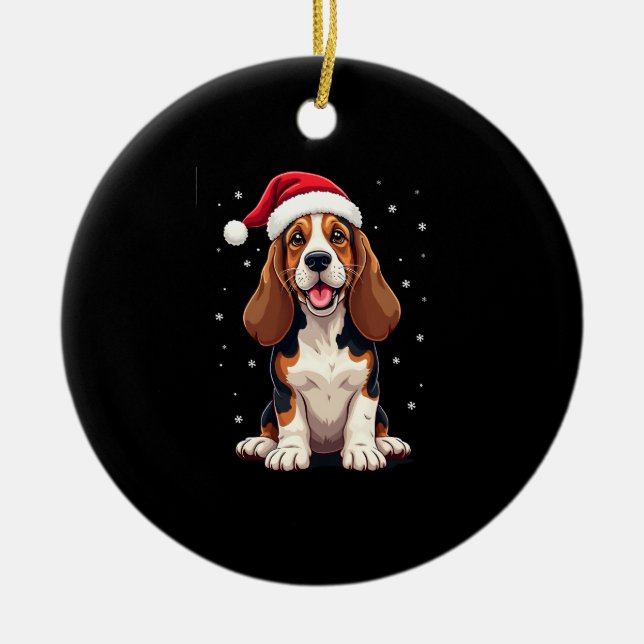 Décoration En Céramique Basset Hound Christmas Tank Top (Devant)