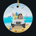 Décoration En Céramique Basset Hound Dog Driving on Beach<br><div class="desc">Un chien Basset Hound conduisant un véhicule sur la plage est une idée cadeau parfaite pour quelqu'un qui aime cette race de chien.</div>