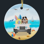 Décoration En Céramique Basset Hound Dog Driving on Beach<br><div class="desc">Un chien Basset Hound conduisant un véhicule sur la plage est une idée cadeau parfaite pour quelqu'un qui aime cette race de chien.</div>