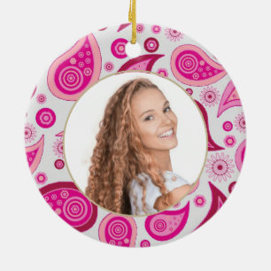 Décoration En Céramique Bat mitzvah Star of David Photo Motif rose