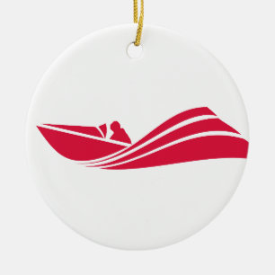 Décoration En Céramique Bateau à vitesse rouge Crimson