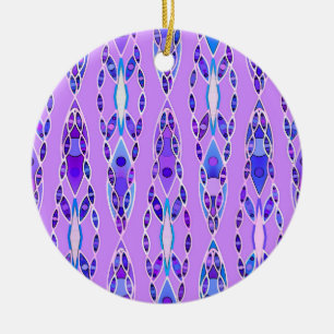Décoration En Céramique Batik tribal - Lavande, bleu et violet
