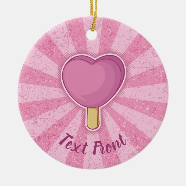 Décoration En Céramique Bâton de crème glacée du coeur (Devant)