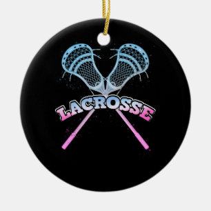 Décoration En Céramique Bâton De Crosse Pour Lacrosse Joueurs Sport Lax Or