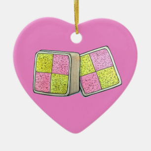 Décoration En Céramique Battenberg Marzipan Boulangerie de gâteau aux épon