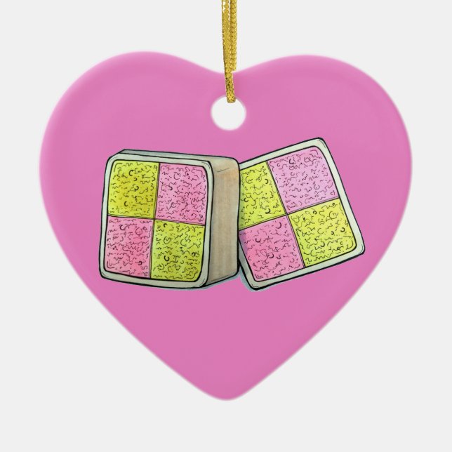 Décoration En Céramique Battenberg Marzipan Boulangerie de gâteau aux épon (Devant)