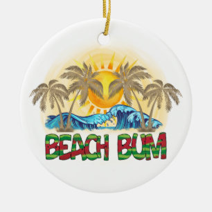 Décoration En Céramique Beach Bum Vagues océaniques Tropical