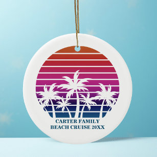 Décoration En Céramique Beach Cruise Famille Réunion Coucher de soleil sur