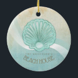Décoration En Céramique Beach House Clam Shell Aqua Blue ID623<br><div class="desc">Cette décoration en céramique aux couleurs douces de la mer et du sable vous permet d'ajouter facilement votre nom et votre texte en utilisant le modèle fourni. L'image simple de la coque de palourde sur un arrière - plan d'aquarelle en détresse est mise en évidence par un accent de vague...</div>