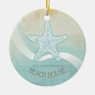 Décoration En Céramique Beach House Nautical Starfish Aqua Blue ID623