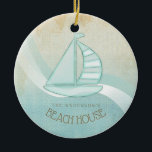 Décoration En Céramique Beach House Nautical Voilier Aqua Blue ID623<br><div class="desc">Ce produit aux couleurs douces de la mer et du sable vous permet d'ajouter facilement votre nom et votre texte en utilisant le modèle fourni. L'image simple de voilier sur un arrière - plan en difficulté, aquarelle est mise en évidence par un accent de vague en aqua et blanc. Si...</div>