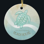 Décoration En Céramique Beach House Tortue nautique Aqua Blue ID623<br><div class="desc">Ce produit aux couleurs douces de la mer et du sable vous permet d'ajouter facilement votre nom et votre texte en utilisant le modèle fourni. L'image simple de tortue sur un arrière - plan d'aquarelle en détresse est mise en évidence par un accent de vague en aqua et blanc. Si...</div>