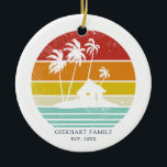 Décoration En Céramique Beach House Vacances Famille Réunion de Noël<br><div class="desc">Customisez ces modèles rétro de camping pour votre plage ou maison de lac en ajoutant votre nom de famille ou texte personnalisé, et année. J’espère que ce n’est pas seulement le design cool qui a attiré votre attention, mais le fait que vous ne le retrouverez jamais dans un grand magasin...</div>