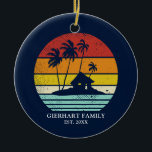 Décoration En Céramique Beach House Vacances Famille Réunion nautique<br><div class="desc">Customisez ces modèles rétro de camping pour votre plage ou maison de lac en ajoutant votre nom de famille ou texte personnalisé, et année. J’espère que ce n’est pas seulement le design cool qui a attiré votre attention, mais le fait que vous ne le retrouverez jamais dans un grand magasin...</div>