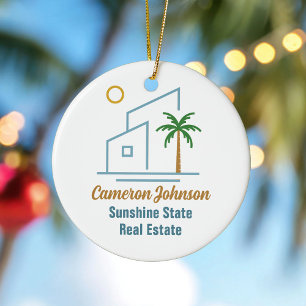 Décoration En Céramique Beach Real Estate Company Cute Custom Christmas