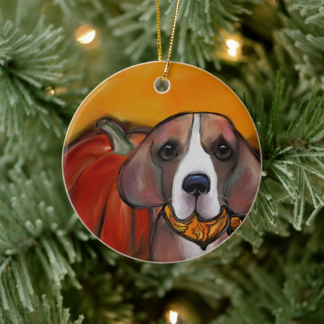 Décoration En Céramique Beagle       (Arbre)