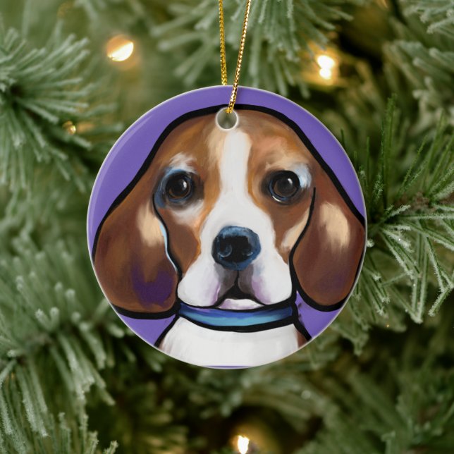 Décoration En Céramique Beagle      (Arbre)