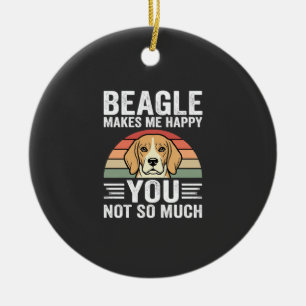 Décoration En Céramique Beagle Me Rend Heureux Amateur De Chien