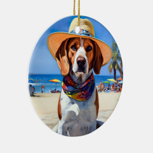 Décoration En Céramique Beagle sur la plage, cadeau d'été pour les amoureu