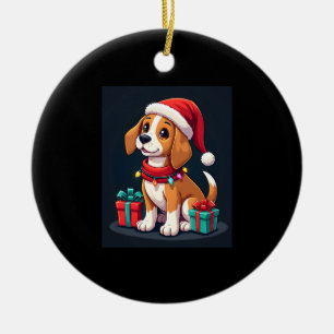Décoration En Céramique Beagle Xmas Éclairage Père Noël Beagle Chien Noël
