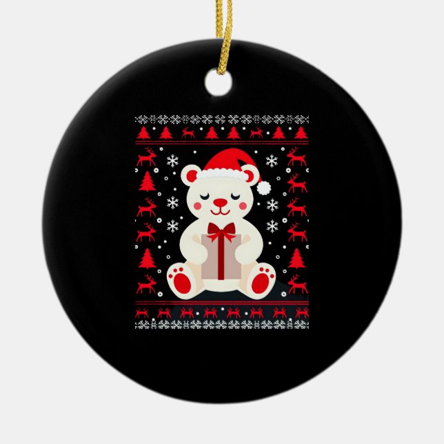 Décoration En Céramique Bear Christmas Christmas (1) (Devant)