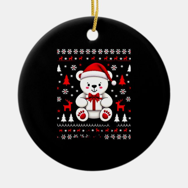 Décoration En Céramique Bear Christmas Christmas (3) (Devant)