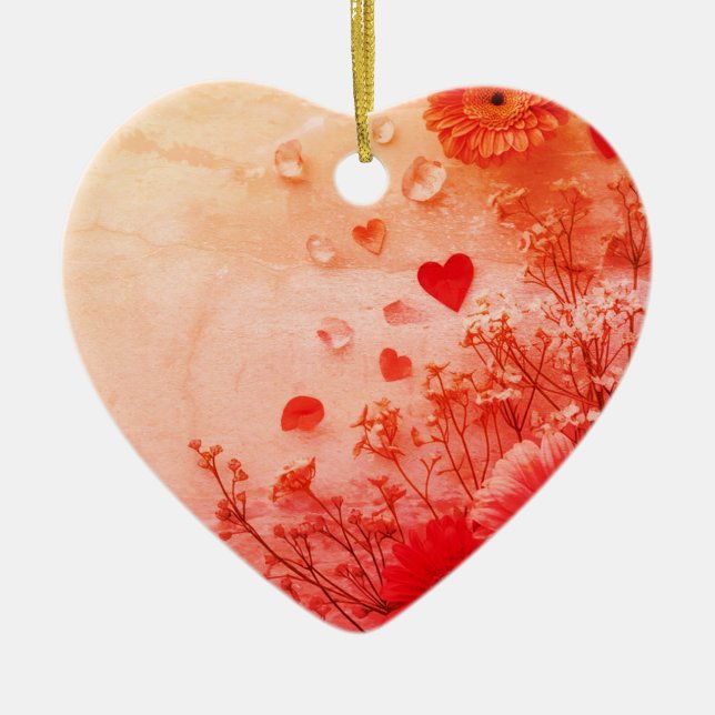 Décoration En Céramique Beautiful Flowers on a Pink Valentines Day Tree (Devant)