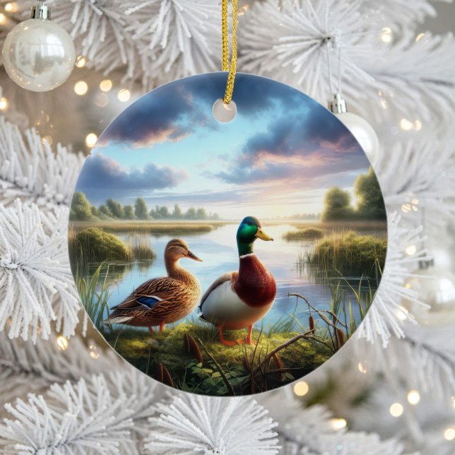 Décoration En Céramique Beautiful Mallard Ducks Keepsake (Créateur téléchargé)