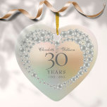 Décoration En Céramique Beautiful Pearl 30th Anniversary<br><div class="desc">Doté d'une belle perle,  cet élégant gardien du 30ème anniversaire de mariage peut être personnalisé avec vos informations spéciales d'anniversaire de perles sur un arrière - plan perle. Conçu par Thisisnotme©</div>